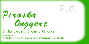 piroska ongyert business card